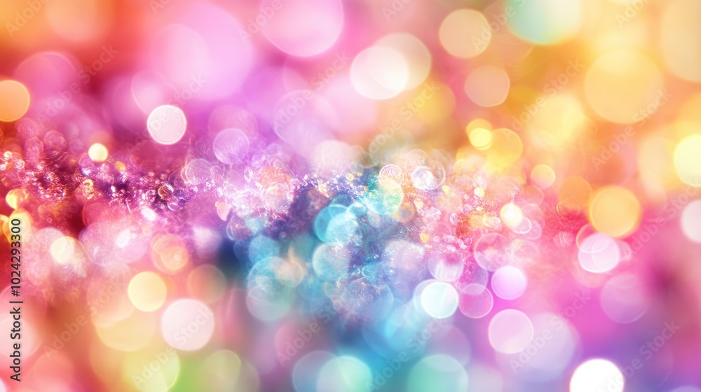 Aufkleber Abstract pastel rainbow background featuring vivid colors and soft bokeh lights creating a refreshing and dreamy summer texture Ideal for various creative projects