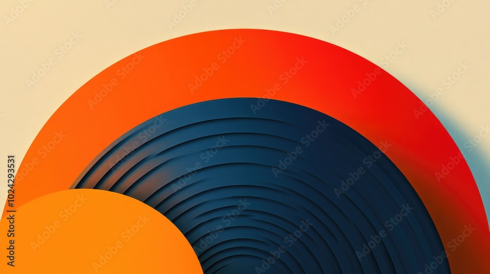 Aufkleber 10 abstract backgrounds featuring diverse colors and shadows showcasing a half circle design beneath a semi circular decorative element