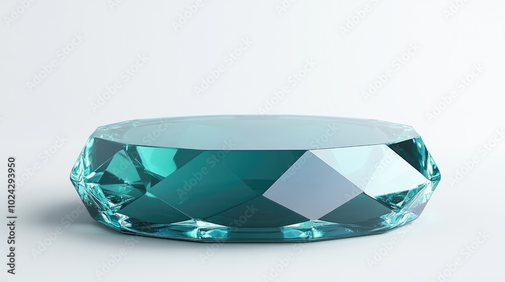 Poster 3d rendered abstract podium on a white background gemstone pedestal for product display isolated cry