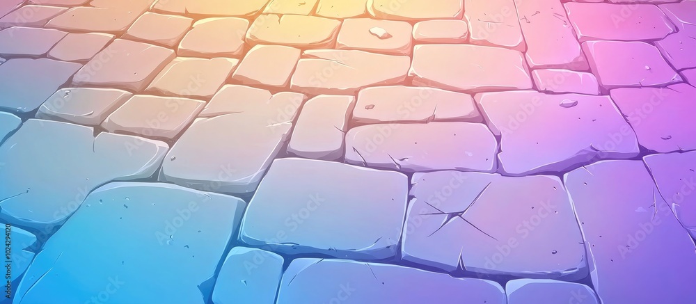 Poster close up detail blank empty light age history art style hard solid basalt slab build brick floor des