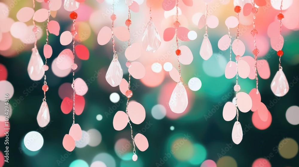 Poster bokeh effect created by crystal chandelier