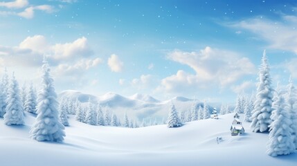Obraz premium winter landscape with snowy trees