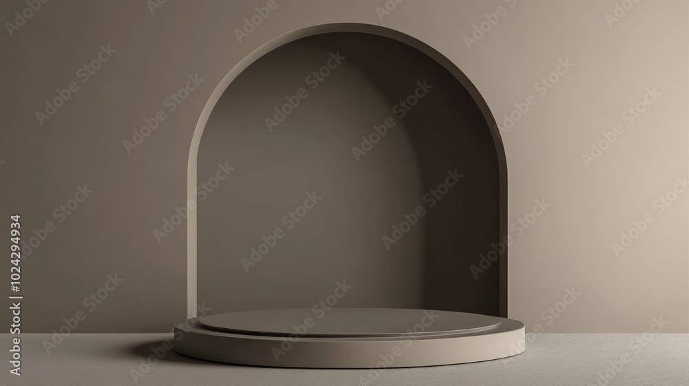 Aufkleber 3D rendering of a mock up podium for showcasing products featuring an abstract minimal concept and a geometric background