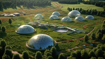 Biodome Complex in a Rural Setting