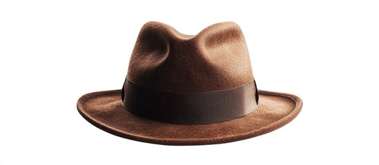 Brown Fedora Hat In Isolate