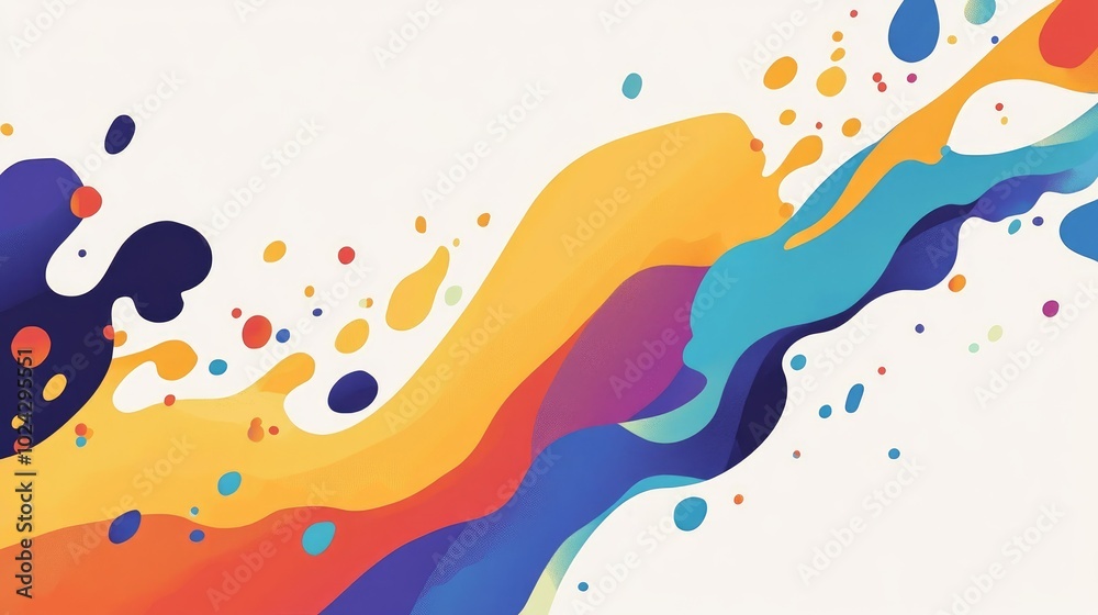 Poster ai generated liquid ink droplets in water colorful powder cloud explosion dynamic fluid wave motion 