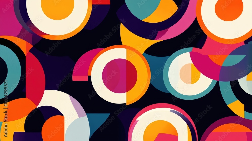 Aufkleber Abstract multicolored circular geometric pattern background