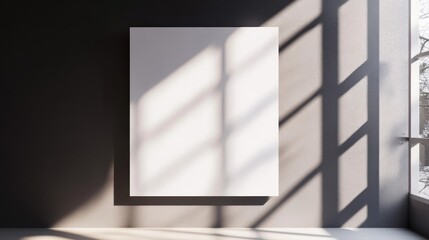 Blank Canvas on Grey Wall