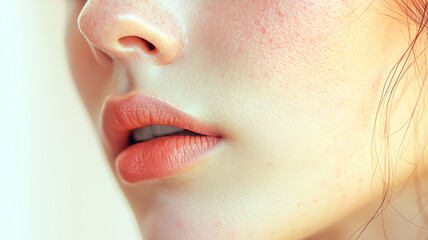 Obraz premium Close-Up of Female with Lupus, Highlighting Skin Discoloration on Cheeks.