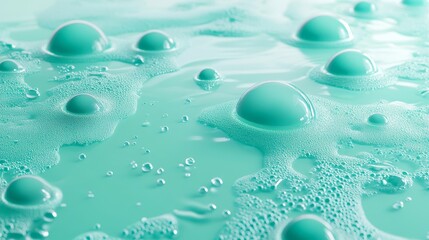 Pure Essence - Vibrant 3D Illustration of Essential Oil Drops on Textured Turquoise Background with Copy Space for Campaign Text