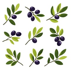 Olives and leaves, Generative AI