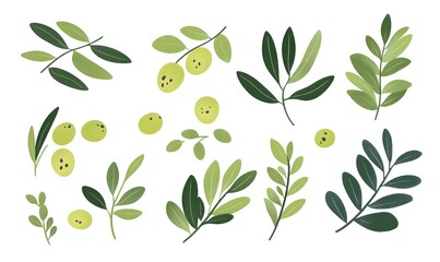 Olives and leaves, Generative AI