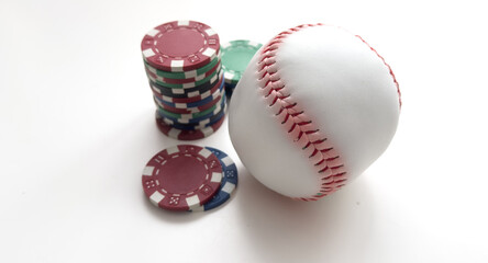 Game priced chips isolated on white background. High quality 3d render.