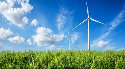 Conceptual image showcasing renewable energy sources like wind turbines highlighting the potential to harness the power of nature for a sustainable and eco friendly energy future