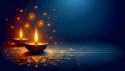 Happy Diwali Celebration Background. Happy Diwali Social Media Post design Template.