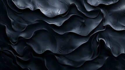 Obraz premium Abstract Black Wavy Surface with Subtle Texture