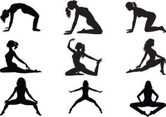 A set of women's yoga Pose