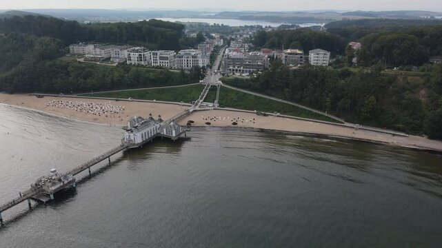 R&uuml;gen Island from Top with a sea house from top at the city of Sellin