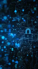 Obraz premium Dark outline of cybersecurity measures.
