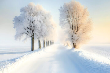 Obraz premium snowy winter landscape