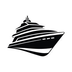 yacht isolated on white background, Luxury Yacht Icon