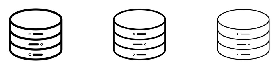 Database icon in tree different line stroke sizes.