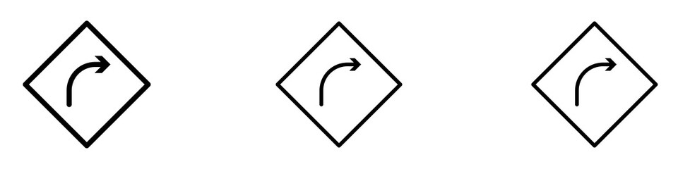 Directions icon in tree different line stroke sizes.