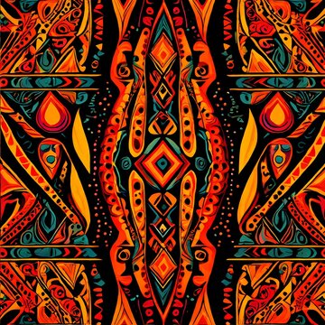 Vibrant, Tribal, Ethnic Motifs, Bold Patterns, and Colorful Designs for Textile Art, pattern, background 