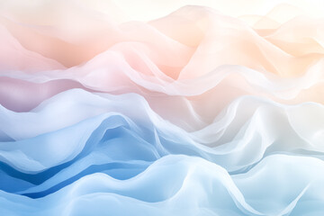 Fototapeta premium A soft, flowing abstract landscape made of intricately layered pastel waves