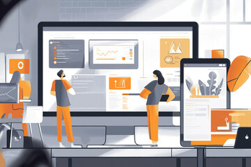 UX website design process illustration 