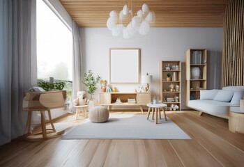 A light and airy living room with a large window, wooden floors and a plush white couch.