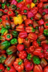 Peppers Fresh Colorful Topview Multicolor Vegetables Vibrant Market Organic Food