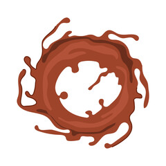 indulgence chocolate splash cartoon. treat gourmet, rich creamy, decadent confection indulgence chocolate splash sign. isolated symbol vector illustration