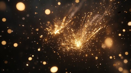 Obraz premium A close-up of fireworks bursting in the night sky, symbolizing the excitement and celebration of Diwali.