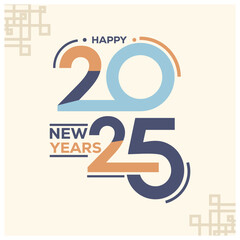 New Year 2025 in bright colors. Hopefully, next year will be better than the previous year. Happy New Year 2025 concept. Flat vector illustration.