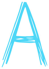 Hand drawn scribble doodle alphabet A