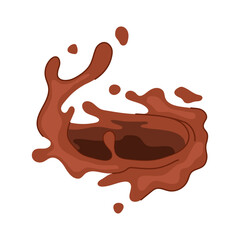 sweet chocolate splash cartoon. indulgence treat, gourmet rich, creamy decadent sweet chocolate splash sign. isolated symbol vector illustration