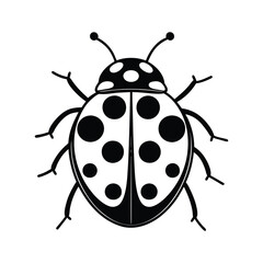 Cute ladybug simple outline icon vector illustration
