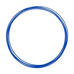Navy blue circle line hand drawn