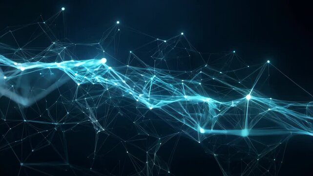 Light particles flowing forming abstract network
