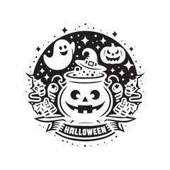  Halloween clip art assortment including jack-o'-lanterns, cobwebs, and playful ghosts for festive designs.