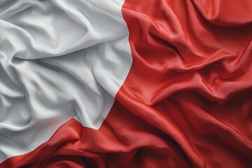 Flowing red and white fabric resembling Polish flag
