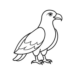 simple line art of an eagle illustration isolated on white background 