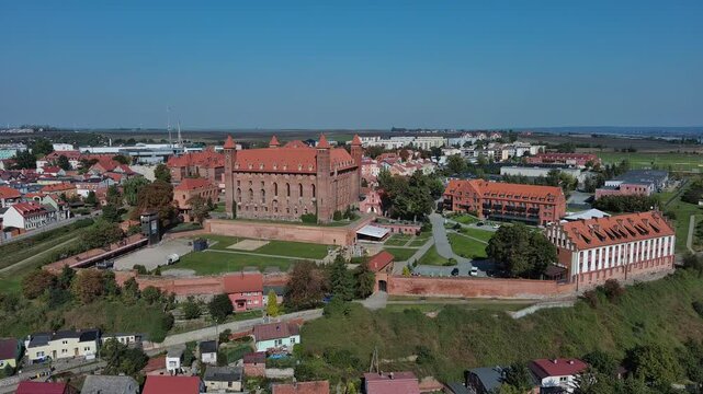 Medieval castle in the city center of Gniew, Poland.