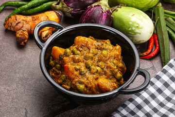 Indian traditional cuisine Aloo mutter