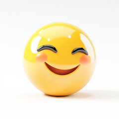 Fototapeta premium Grinning squinting face 3d emoji isolated on white background