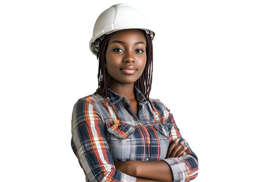 Young Female Construction Worker in Hardhat