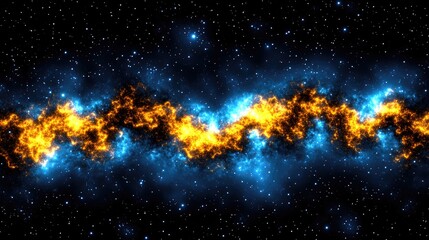 Fototapeta premium A mesmerizing cosmic tapestry of blue and fiery orange swirls illuminating the depths of space in a vibrant display of celestial art