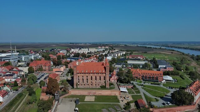 Medieval castle in the city center of Gniew, Poland.