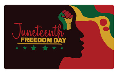 Freedom or emancipation day in America. Celebrated every June 19. Juneteenth concept. Flat vector illustration.